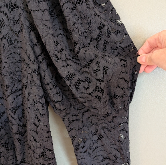 H&M Lace Puff Sleeve Peplum Top NWT Size Large - Picture 5 of 9